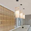 Japanese Zen Bamboo Weaving Lantern 1-Light Pendant Light