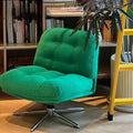 Modern Minimalist Rectangular Corduroy Steel Accent Chair Backrest Armless For Living Room