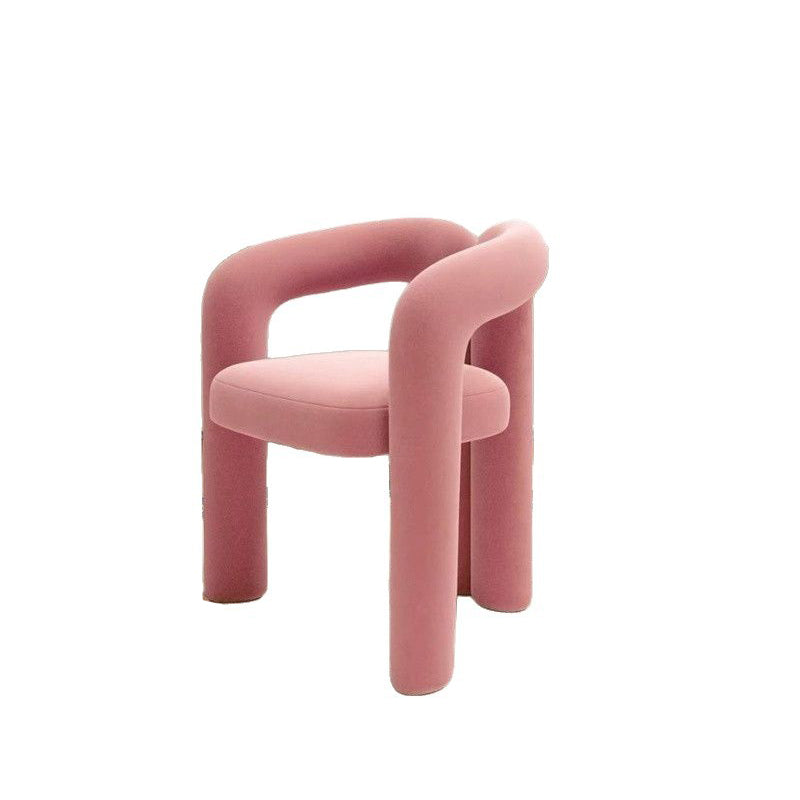 Contemporary Curved Velvet Vanity Stool