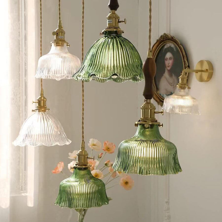 Minimalist Flower Walnut Pendant Light