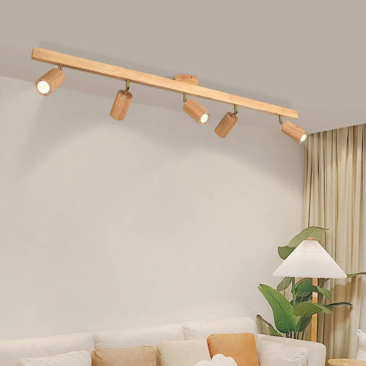 Minimalist Solid Wood LED Track Light
