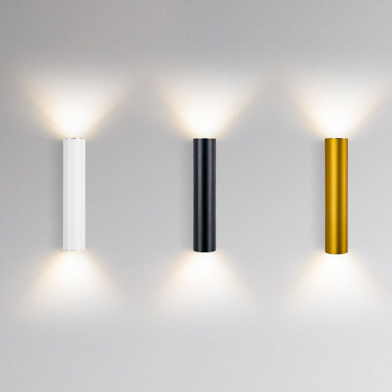 Minimalist Cylindrical Aluminum 2-Light Wall Sconce