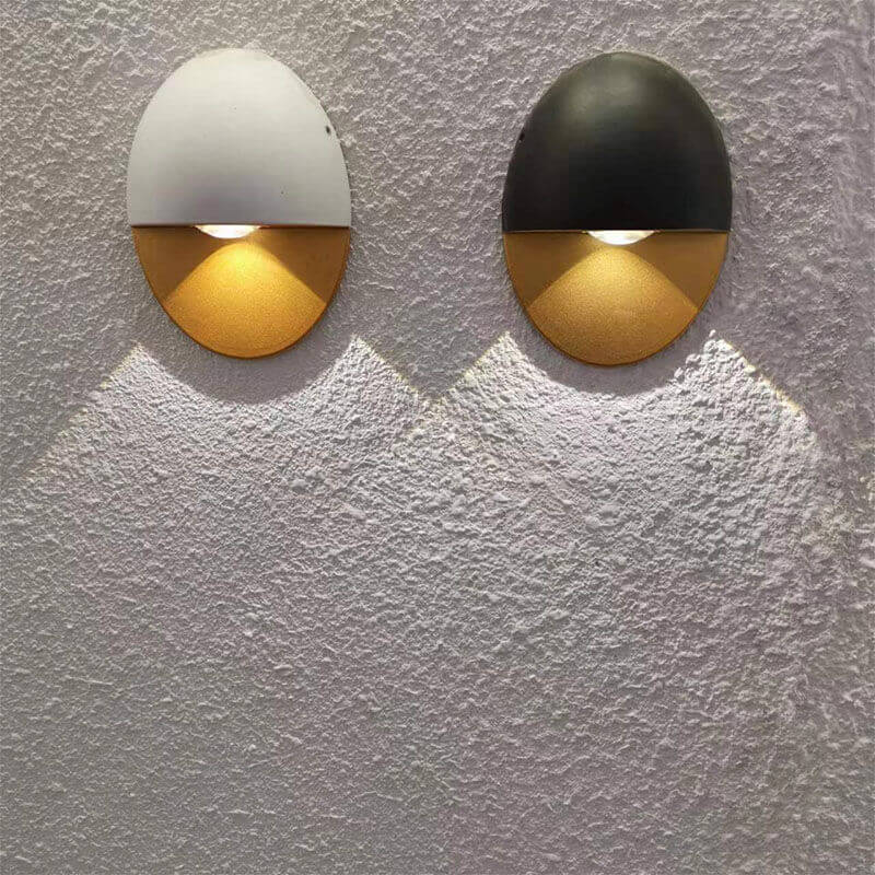 Modern Minimalist Oval Shape Aluminum Outdoor Waterproof LED Wall Sconce Lamp for Outdoor Patio