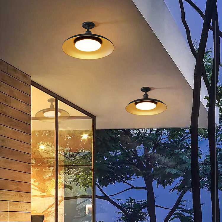 Nordic Round Steel Semi-Flush Ceiling Light