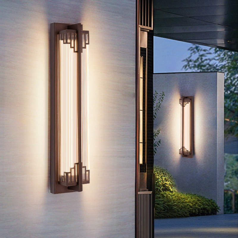 Traditional Rectangular Stainless Steel LED Wall Sconce