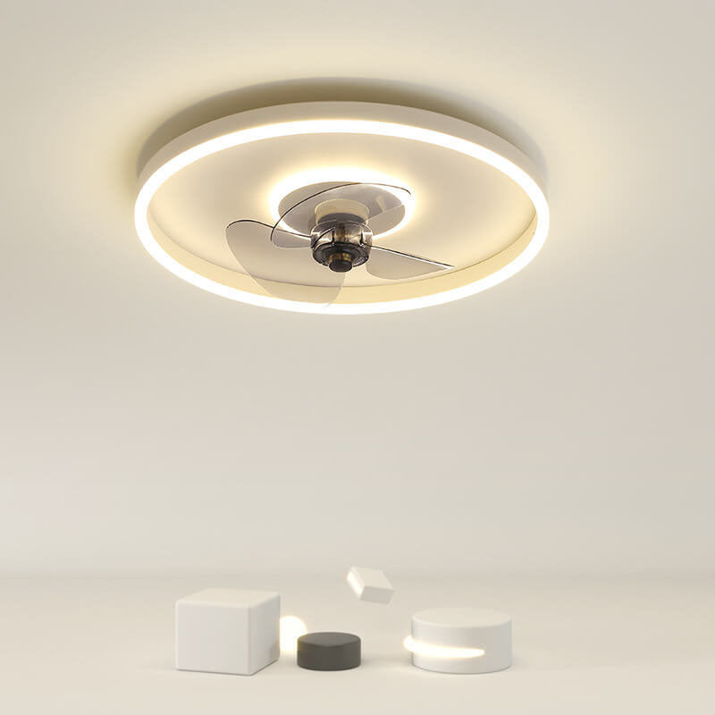 Contemporary Round Aluminum LED Ceiling Fan Light