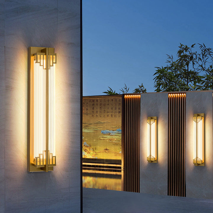Traditional Rectangular Stainless Steel LED Wall Sconce