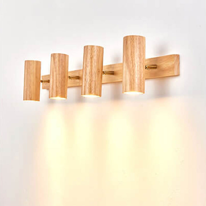 Minimalist Wood Track Spotlight Wall Sconce