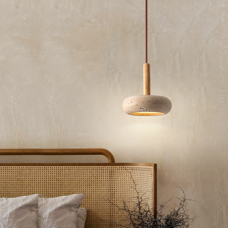 Traditional Round Wood LED Pendant Light