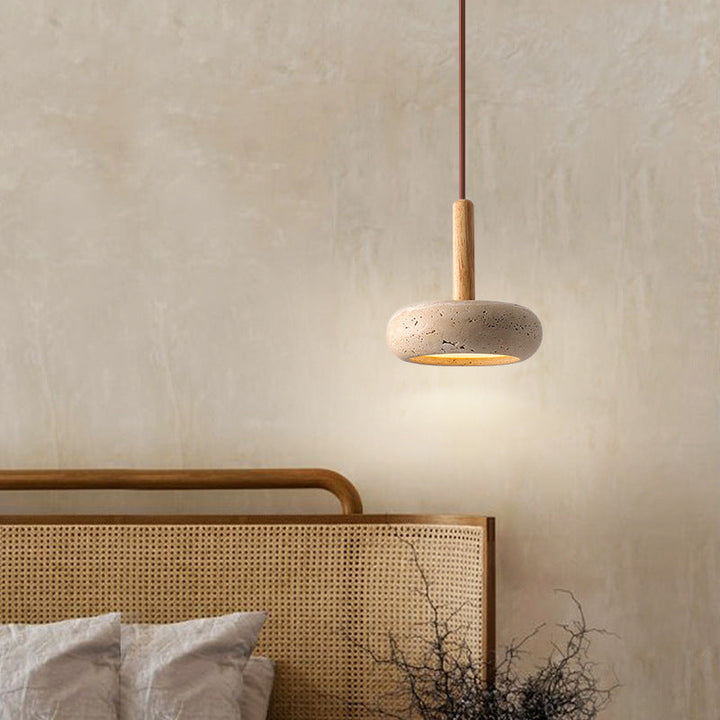 Traditional Round Wood LED Pendant Light