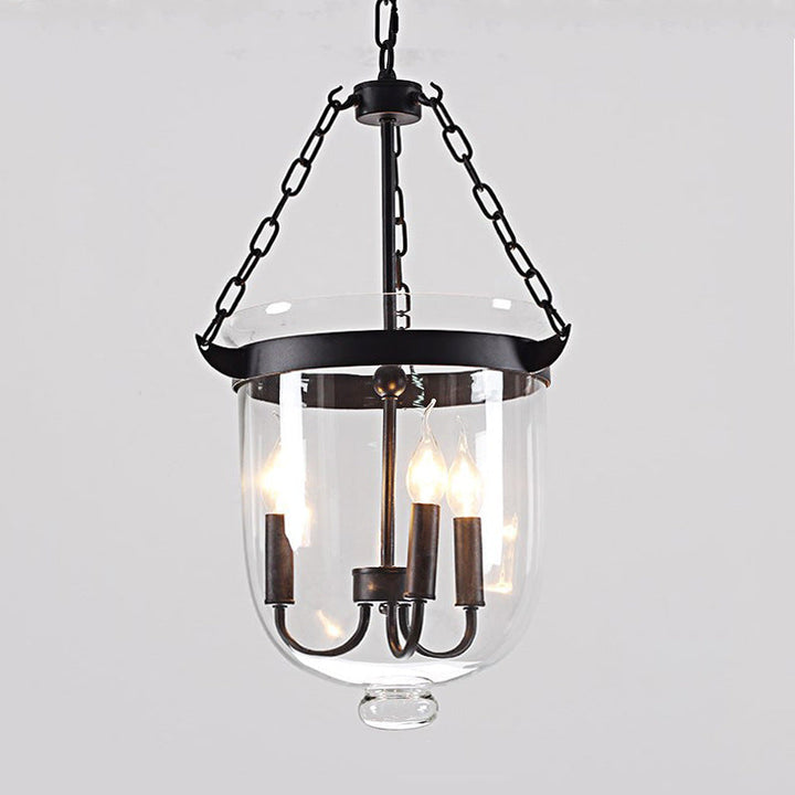 Traditional Round Glass 3-Light Chandelier