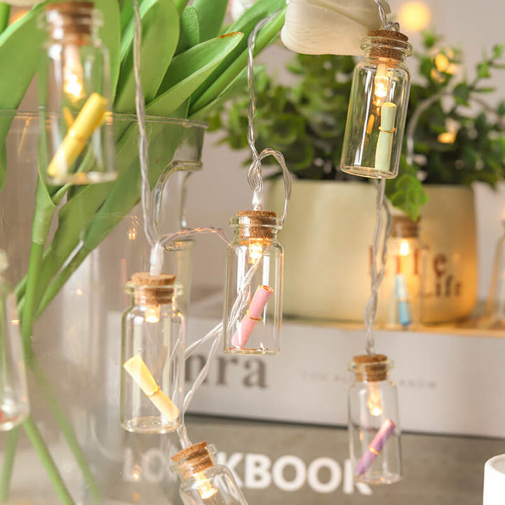 Wishing Bottle Tree Snow String Lights
