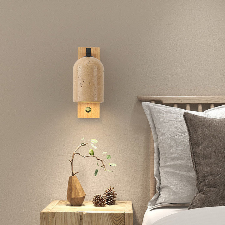 Traditional Cylinder Solid Wood Wall Sconce