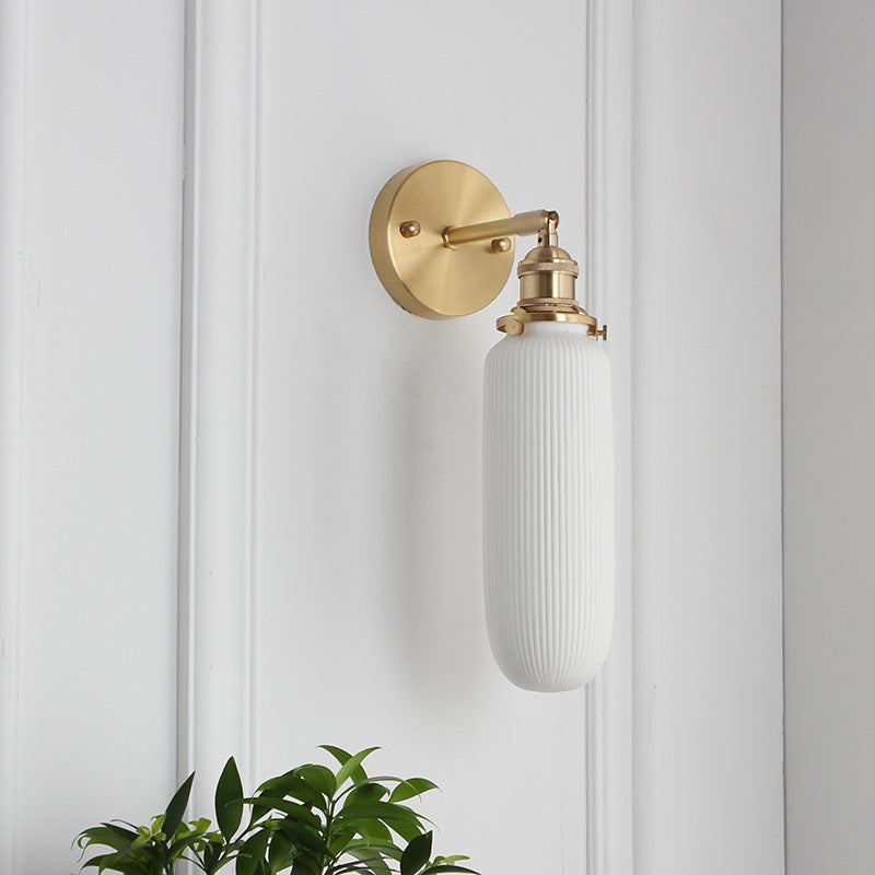 Minimalist Cylinder Brass Wall Sconce