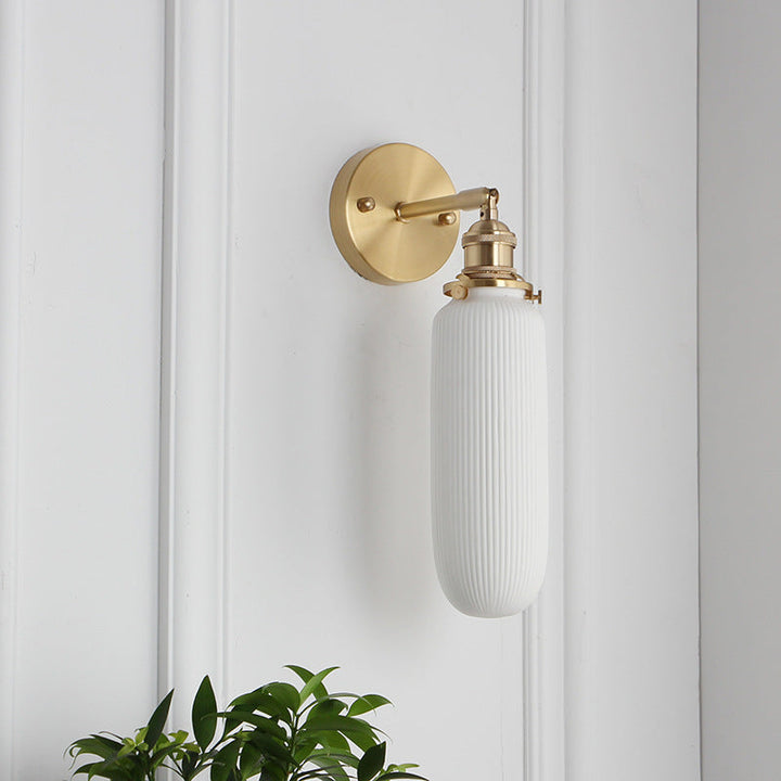 Minimalist Cylinder Brass Wall Sconce