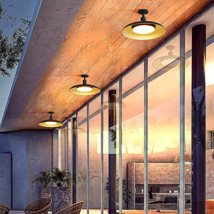 Nordic Round Steel Semi-Flush Ceiling Light