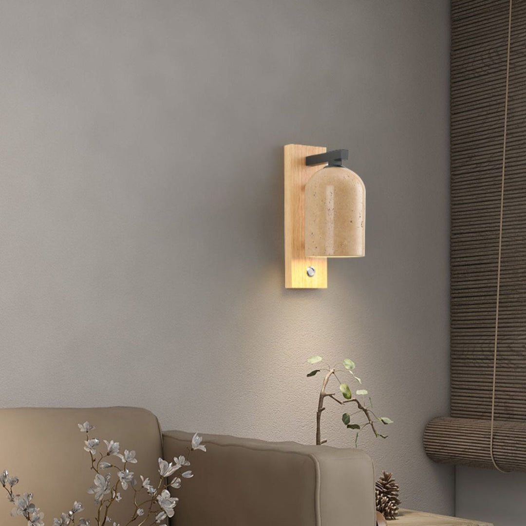 Traditional Cylinder Solid Wood Wall Sconce