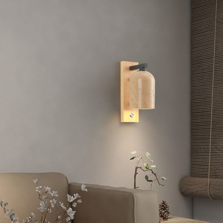Traditional Cylinder Solid Wood Wall Sconce