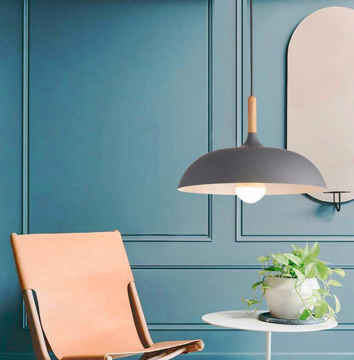 Modern Dome Wooden Pendant Light