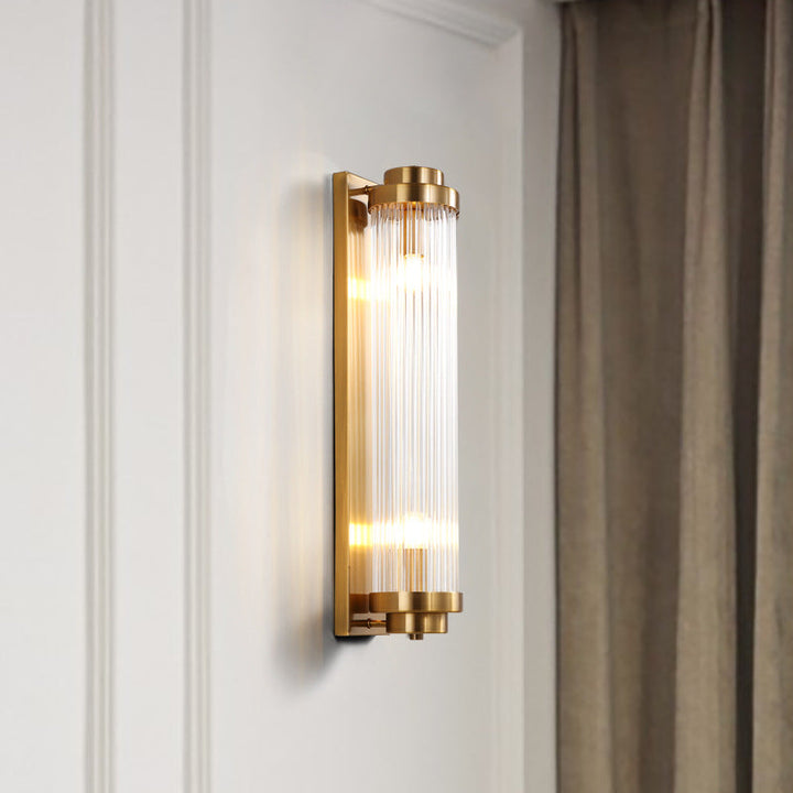 Traditional Cylinder Glass 2-Light Wall Sconce
