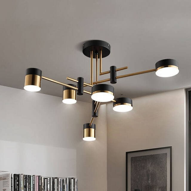 Minimalist 8-Light Semi-Flush Ceiling Light