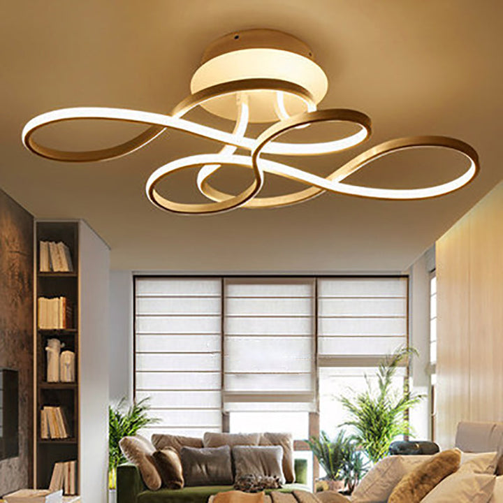 Transitional Aluminum LED Semi-Flush Ceiling Light