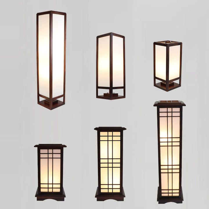 Traditional Rectangular Wood Floor Lamp