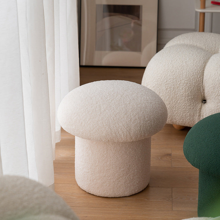 Minimalist Cylinder Wood Vanity Stool
