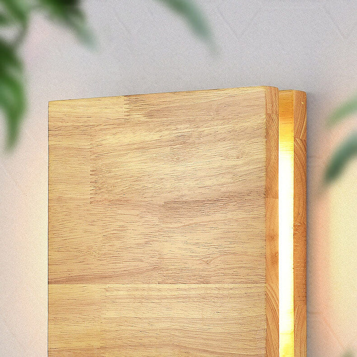 Wabi-Sabi Rectangular Wood LED Wall Sconce