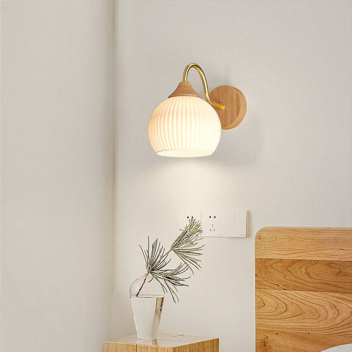 Iron Contemporary Round Glass Wall Sconce