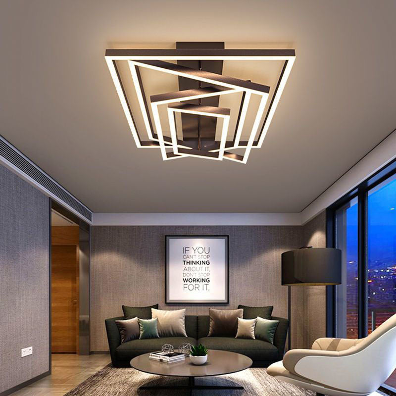 Finish Minimalist Rectangular LED Flush Mount Ceiling Light