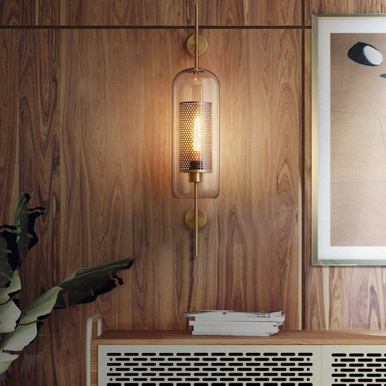 Contemporary Cylinder Glass Wall Sconce
