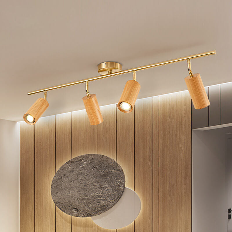 Minimalist Linear Walnut LED Track Light