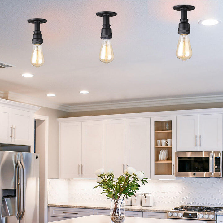Vintage Glass Flush Mount Ceiling Light