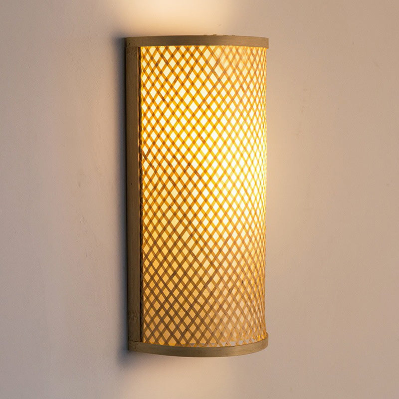 Traditional Cylinder Bamboo 2-Light Wall Sconce
