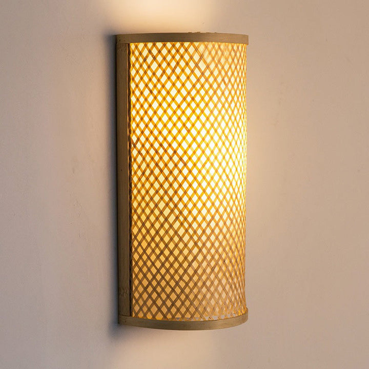 Traditional Cylinder Bamboo 2-Light Wall Sconce