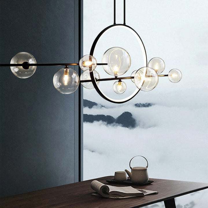 Modern Bubble Glass 10-Light Chandelier