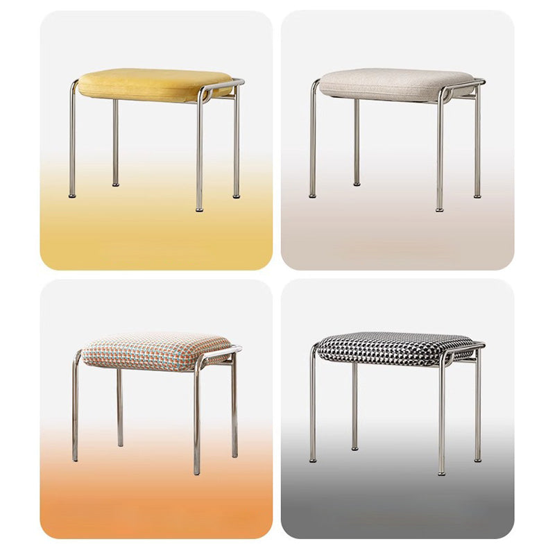 Nordic Square Stainless Steel Vanity Stool