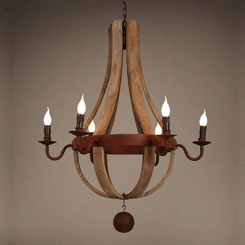 Traditional Branch Wooden 8-Light Chandelier