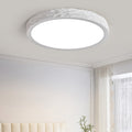 Modern Minimalist Round Stone Grain Resin Iron LED Flush Mount Ceiling Light For Bedroom