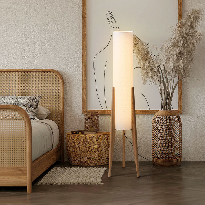 Traditional Cylinder Fabric Floor Lamp