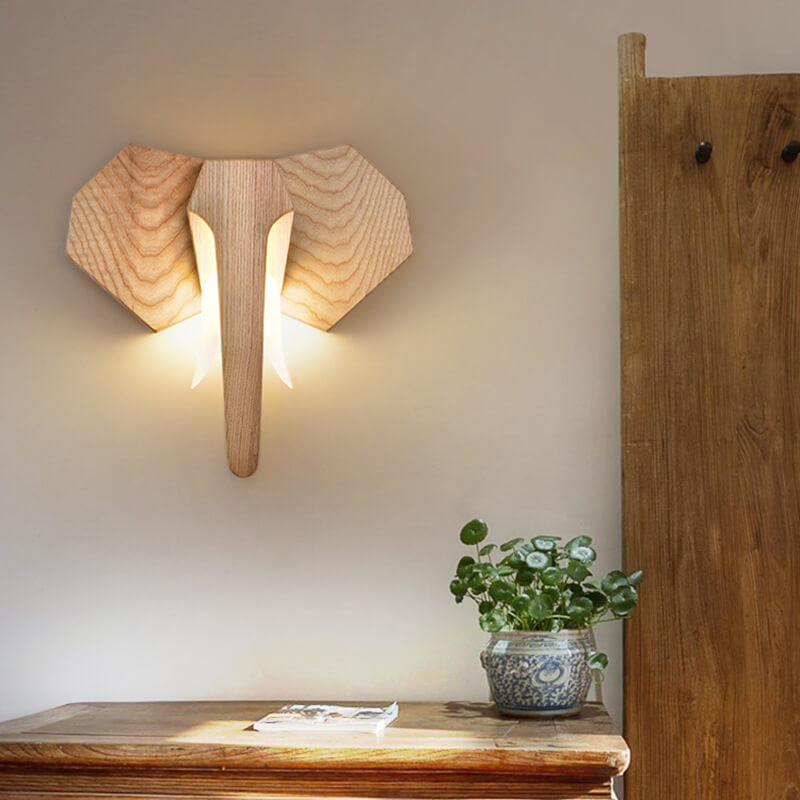 Nordic Solid Wood LED Wall Sconce