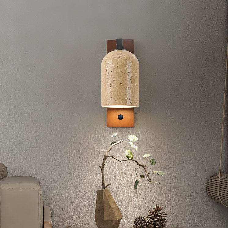 Traditional Cylinder Solid Wood Wall Sconce