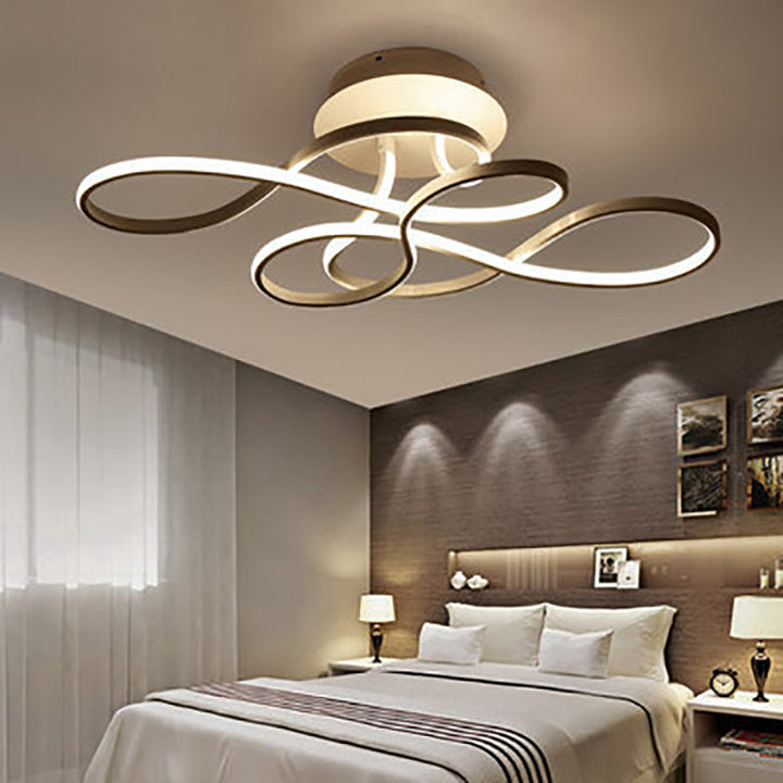 Transitional Aluminum LED Semi-Flush Ceiling Light
