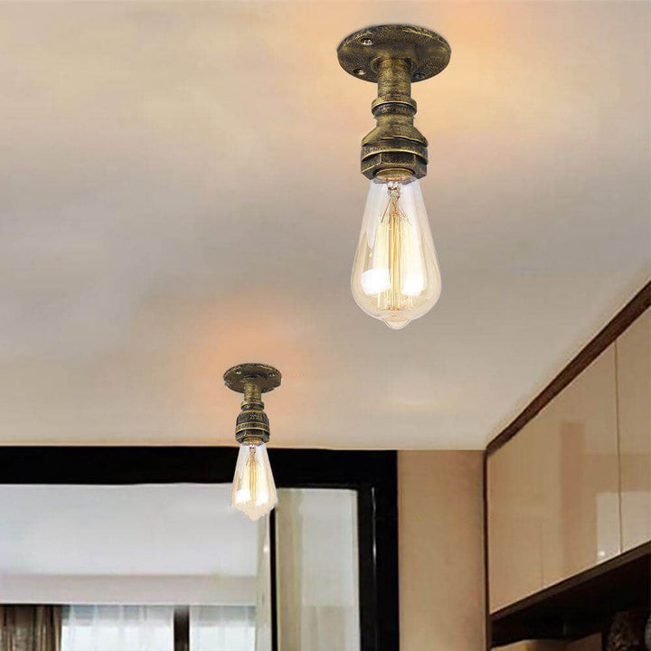 Vintage Glass Flush Mount Ceiling Light