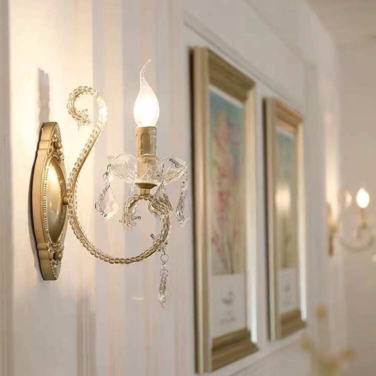 European Vintage Crystal 2-Light Wall Sconce