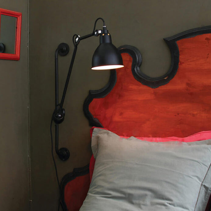 Vintage Industrial Iron Swing Arm Wall Sconce