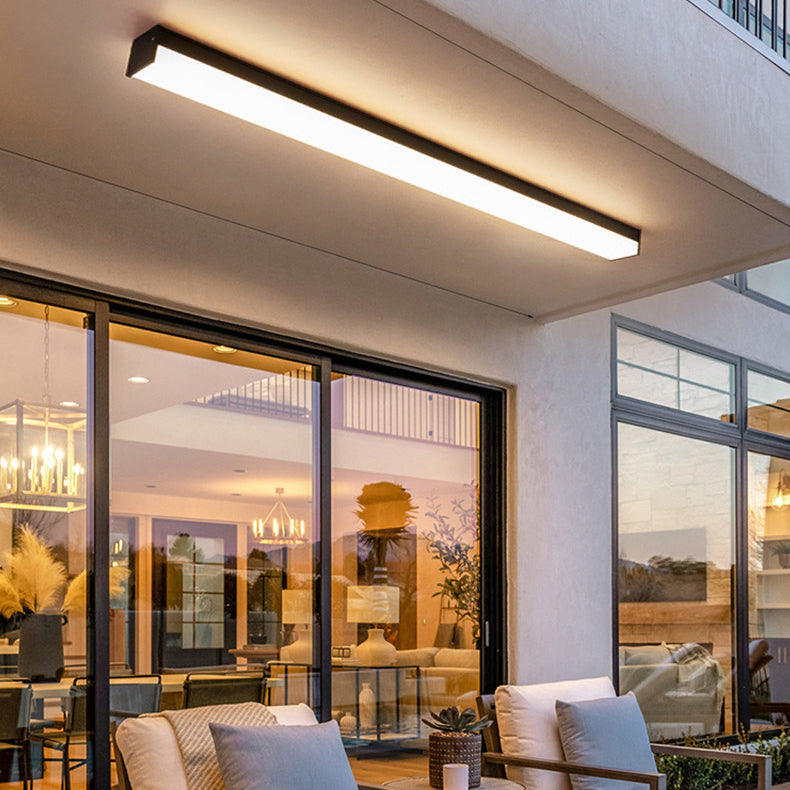 Long Minimalist Aluminum LED Flush Mount Ceiling Light