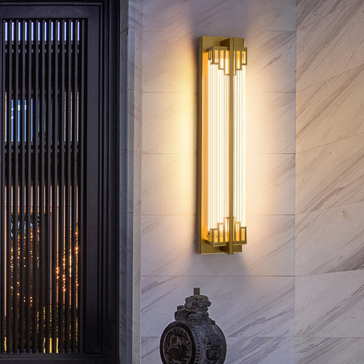 Traditional Rectangular Stainless Steel LED Wall Sconce