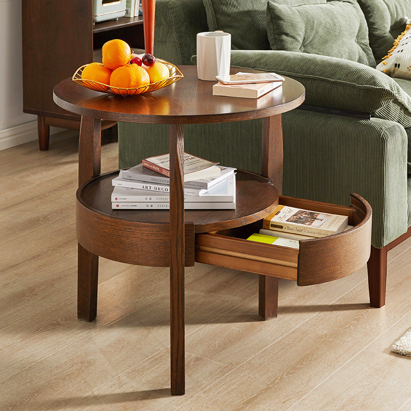 Contemporary Circular Wood End Table